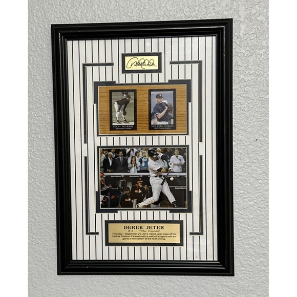 Derek Jeter New York Yankees Stadium Farewell At-Bat w/Laser Etched Autograph